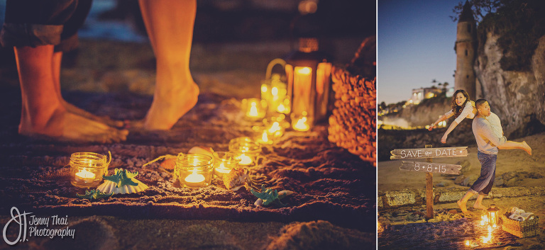 Long Beach Candel light Picnic Engagement